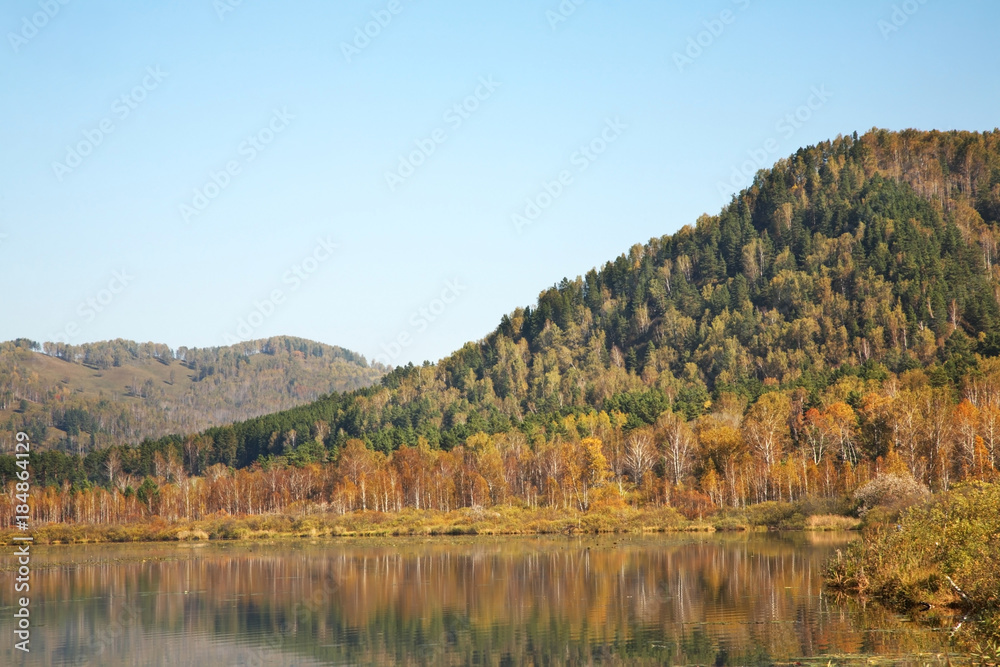 Manzherok lake near Manzherok village. Altai Republic. Russia