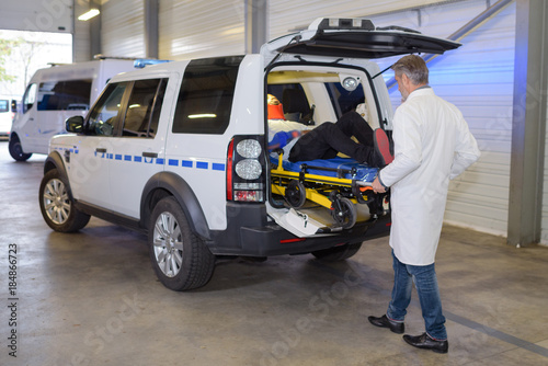 paramedics transporting a victim