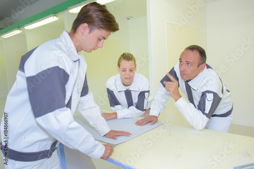 Apprentice painter decorators in training