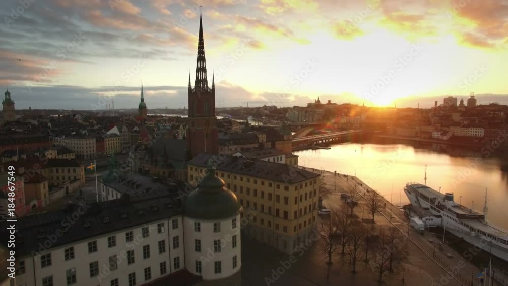 
    Aerial view of Stockholm City, Riddarholmen 