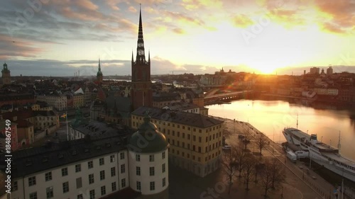 
    Aerial view of Stockholm City, Riddarholmen 