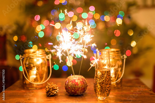 Bright sparklers and colorful lights to celebrate ringing in the New Year!