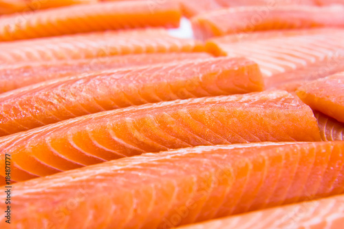 fresh salmon for sale in the market