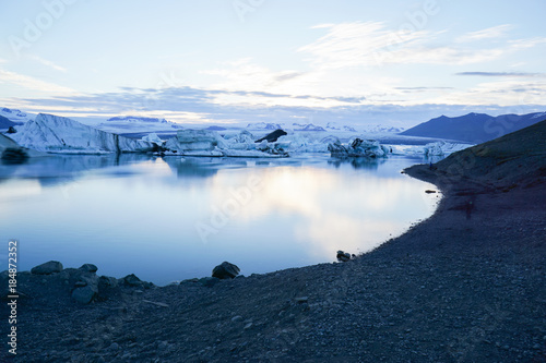 Landscape scenery with ice in Jokulsarlon  Iceland
