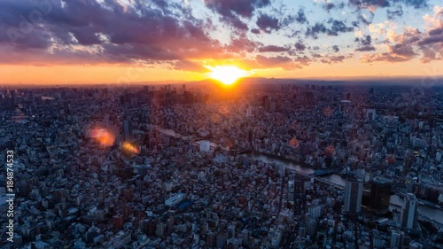 【絶景】東京都心のマジックアワータイムラプス動画　ズーム無し