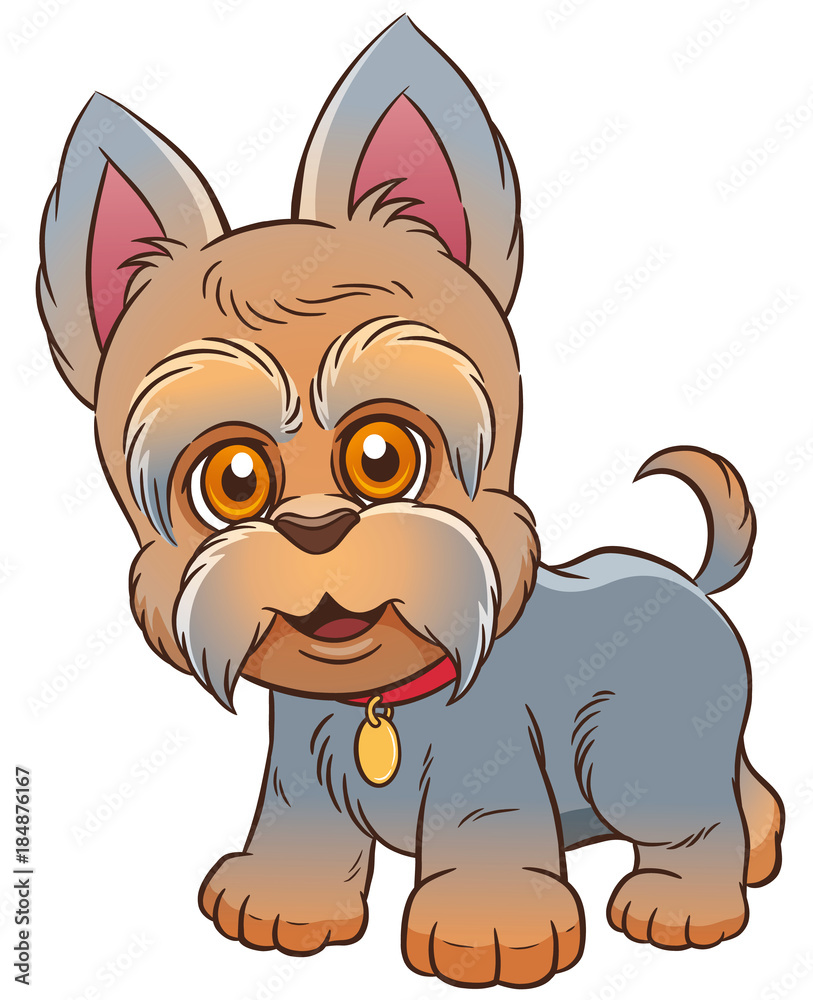 Vector illustration of Cartoon Cute Dog 