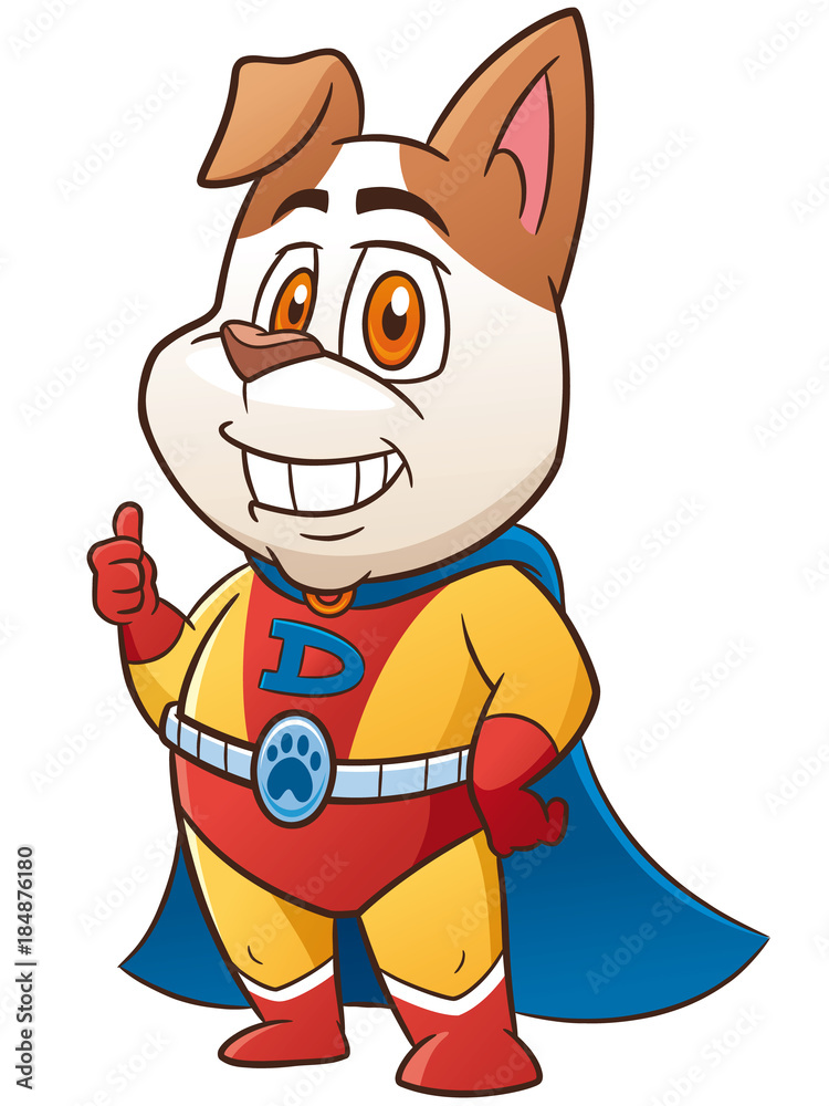 Vector Illustration of Cartoon Dog Hero show ok Vector Illustration of Cartoon Dog Hero show ok