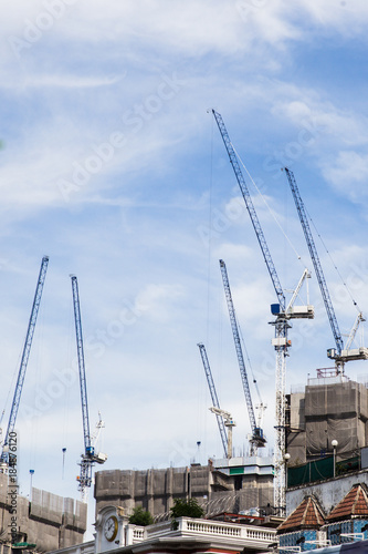 crane construction building in blue sky.