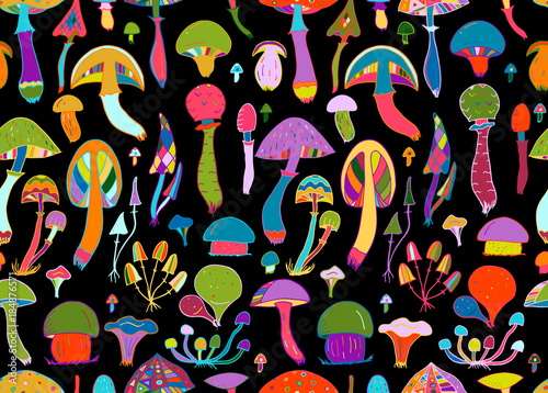 Mushrooms, seamless pattern for your design