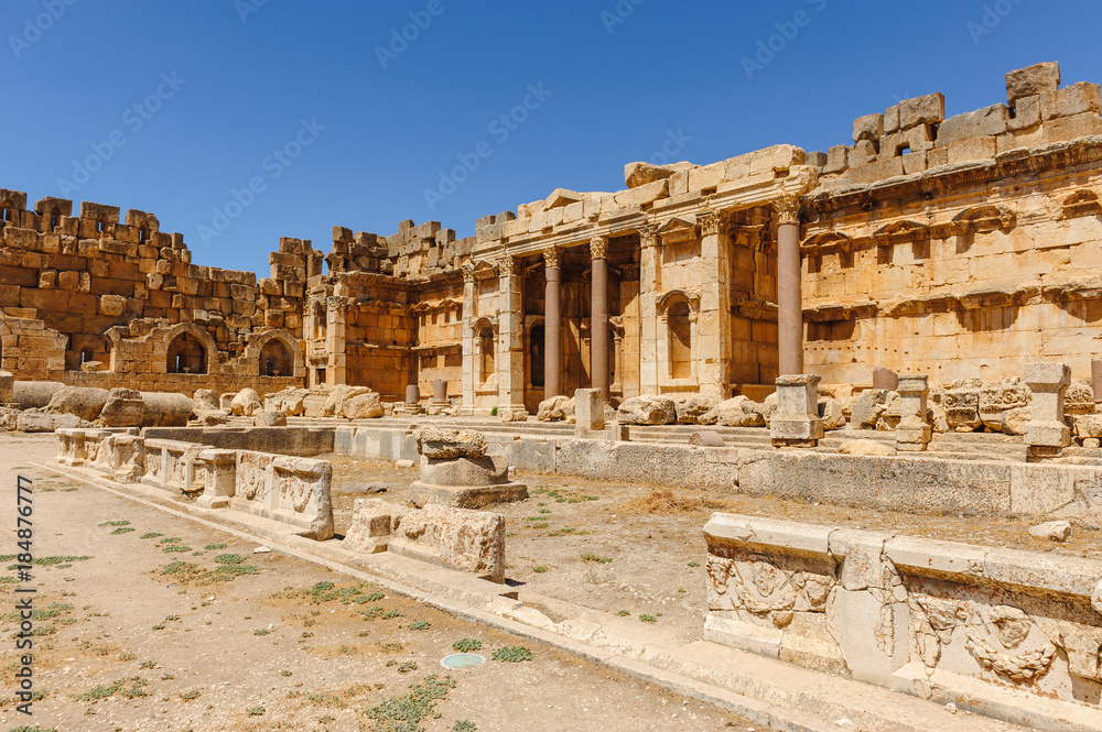 Baalbek Ancient city in Lebanon.Heliopolis temple complex.near the border with Syria.remains