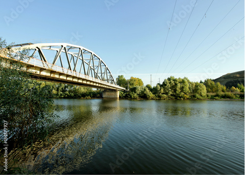 landscape with bridge across the river