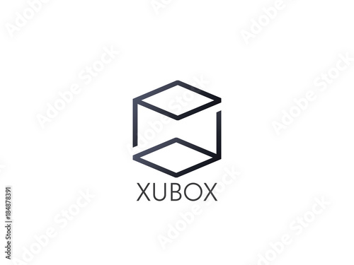 abstract box cube logo icon template. blockchain and technology thing concept symbol.