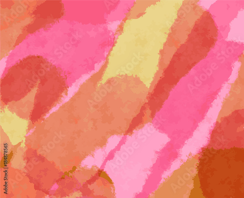 Artistic and soft abstract red pink yellow watercolor background - vector. © ogieurvil