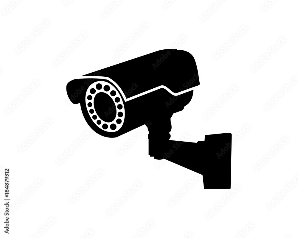 Black Security Surveillance CCTV Camera Watch Illustration Logo Silhouette  Stock Vector | Adobe Stock