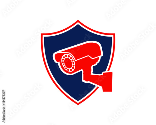 Shield Security Surveillance CCTV Camera Watch Illustration Logo Symbol