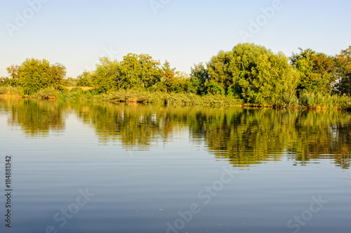 Εκτύπωση καμβά Reflections in the scenic Holt-Koros River at Bekesszentandras, Hungary