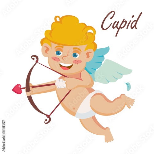 Cupid Vector. Cupids Bow. Happy Valentine s Day. Element For Graphic Design. Isolated Flat Cartoon Character Illustration