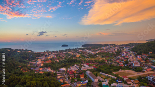 scenery on the way to go to Phuket big Buddha. on the back of Phuket big Buddha is Kata beach and Karon beach the side of sunset © Narong Niemhom