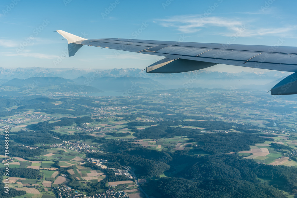Fototapeta premium Flying over Switzerland