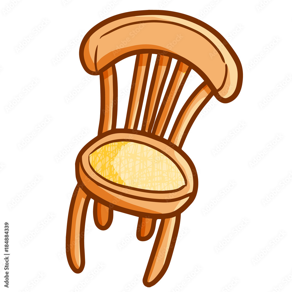 Vector Illustration Classic Wooden Chair Stock Vector (Royalty Free)  2314412961