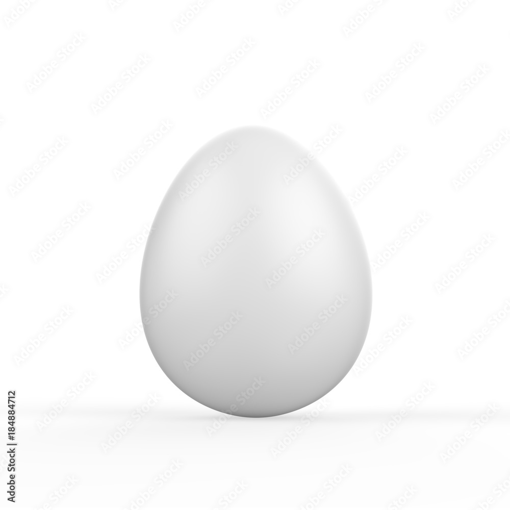 White egg on isolated white Background, 3d illustration White egg on isolated white Background, 3d illustration