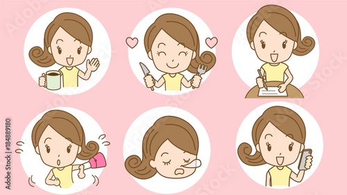 女性アイコンセット２