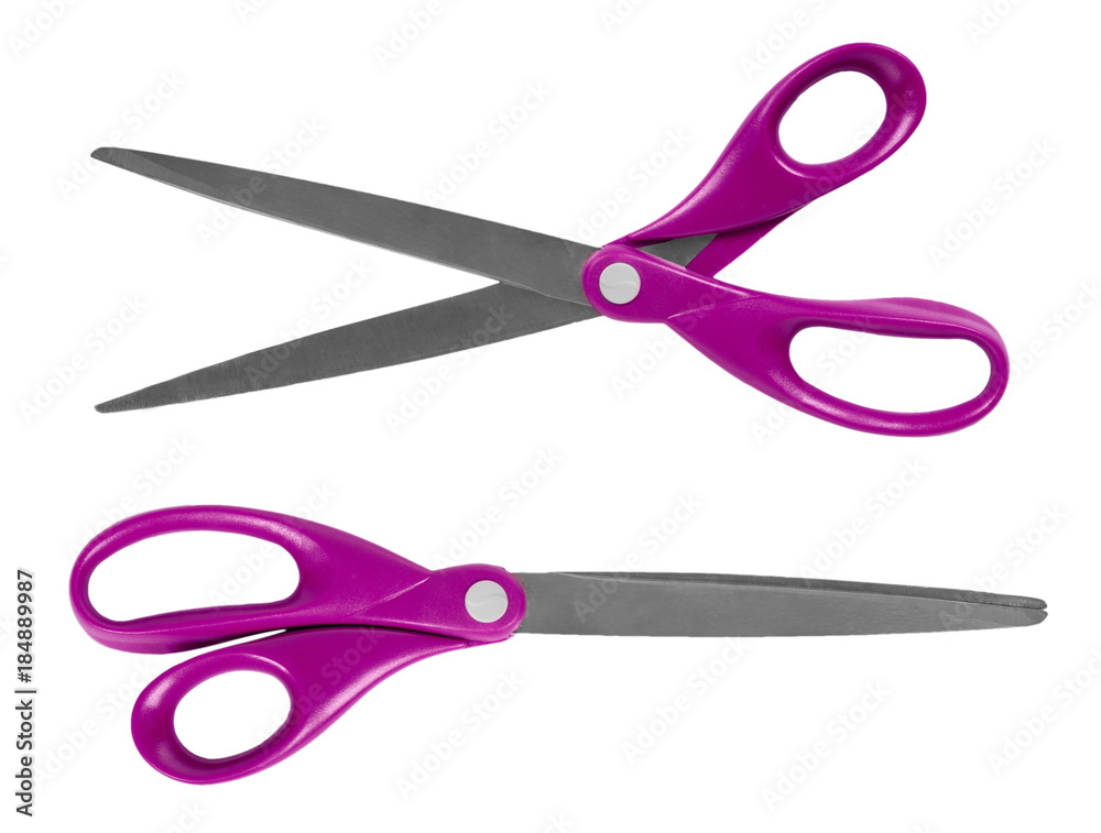 red office scissors isolated on a white background red office scissors isolated on a white background