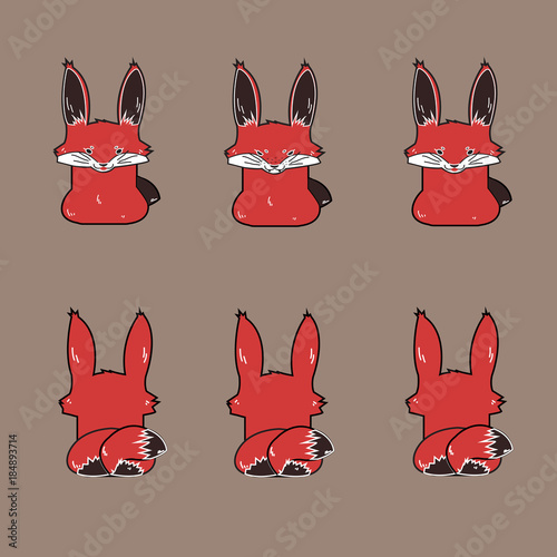 red fox vector