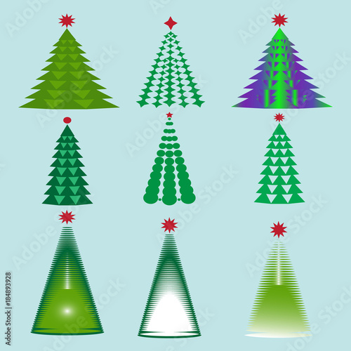 Vector images of Christmas trees
