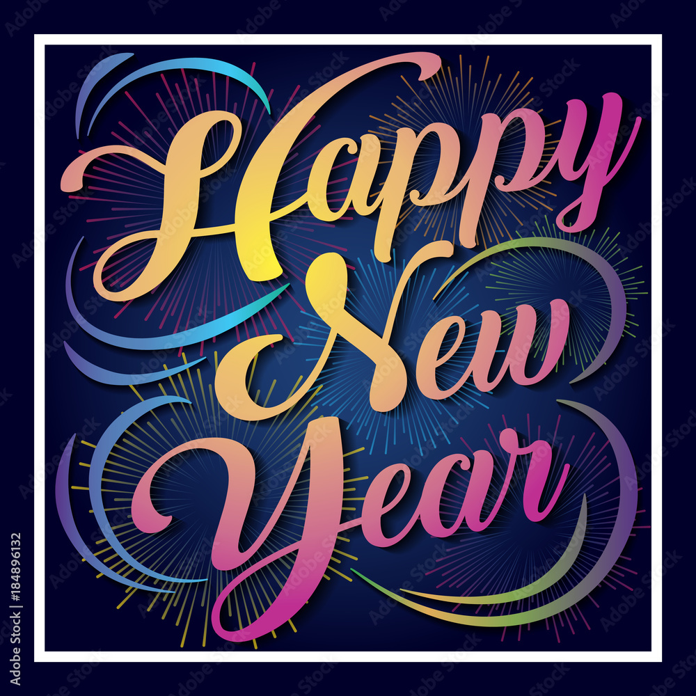 The Icon Happy New Year Gradient Color Created vector art image ...