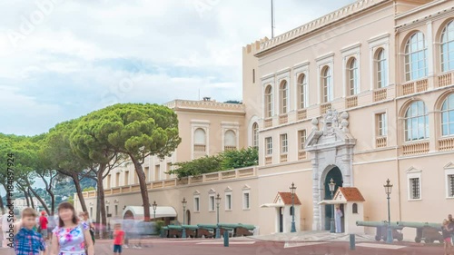 Prince's Palace of Monaco timelapse - It is the official residence of the Prince of Monaco. photo