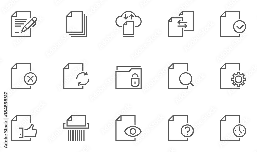 Set of Document Flow Management Vector Line Icons. 48x48 Pixel Perfect ...