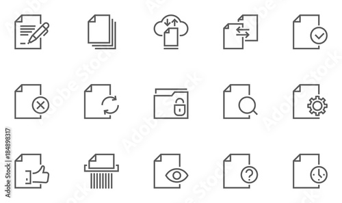 Set of Document Flow Management Vector Line Icons. 48x48 Pixel Perfect.