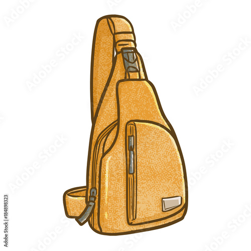 Fototapeta Naklejka Na Ścianę i Meble -  Cute and cool fashionable bright brown bag for man - vector.