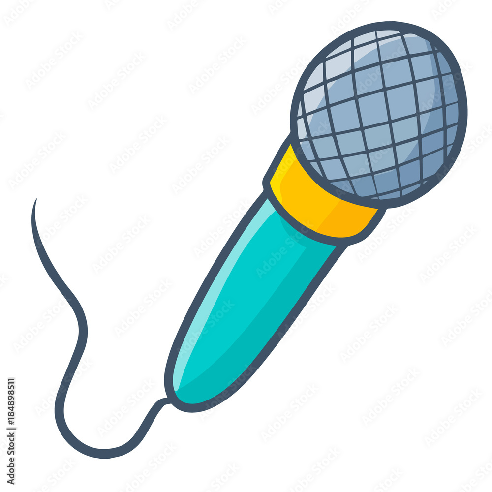 Funny and cute mic in cartoon vector. Stock Vector Adobe Stock