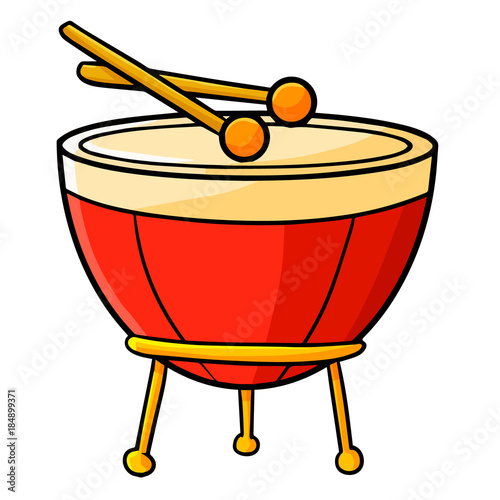 Cute and funny red timpani for orchestra - vector. photo