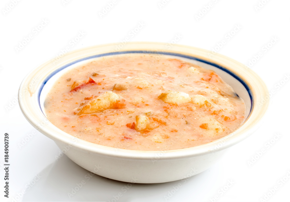 bowl with home-made potato stew with peppers bowl with home-made potato stew with peppers