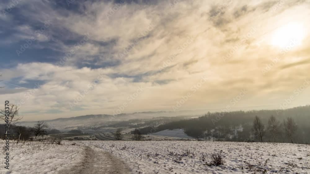 Timelapse of hills covered with fog in winter
Timelapse of hills covered with fog in winter
