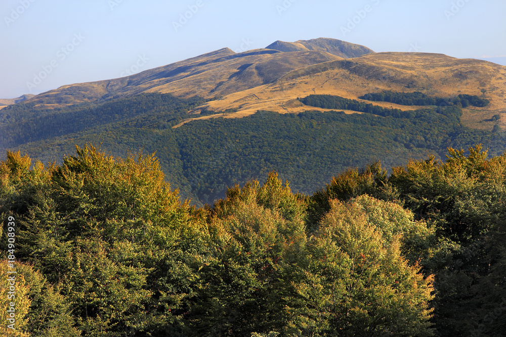 Tarnica hill and Prowcza Pass in Bieszczady Mountains in South East Poland - Bieszczadzki National Park