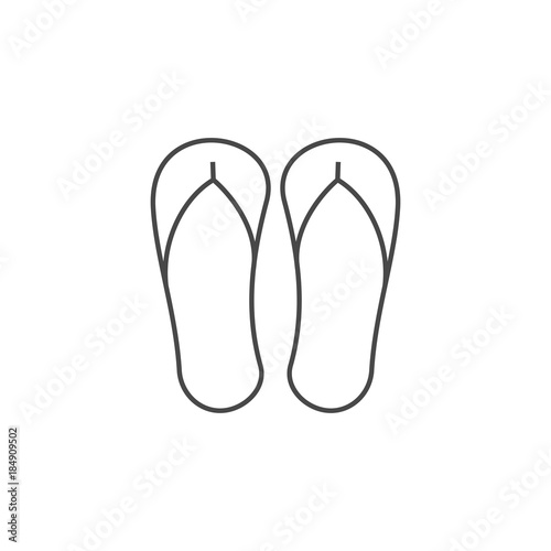 Line Icon Of Flip flop, 
