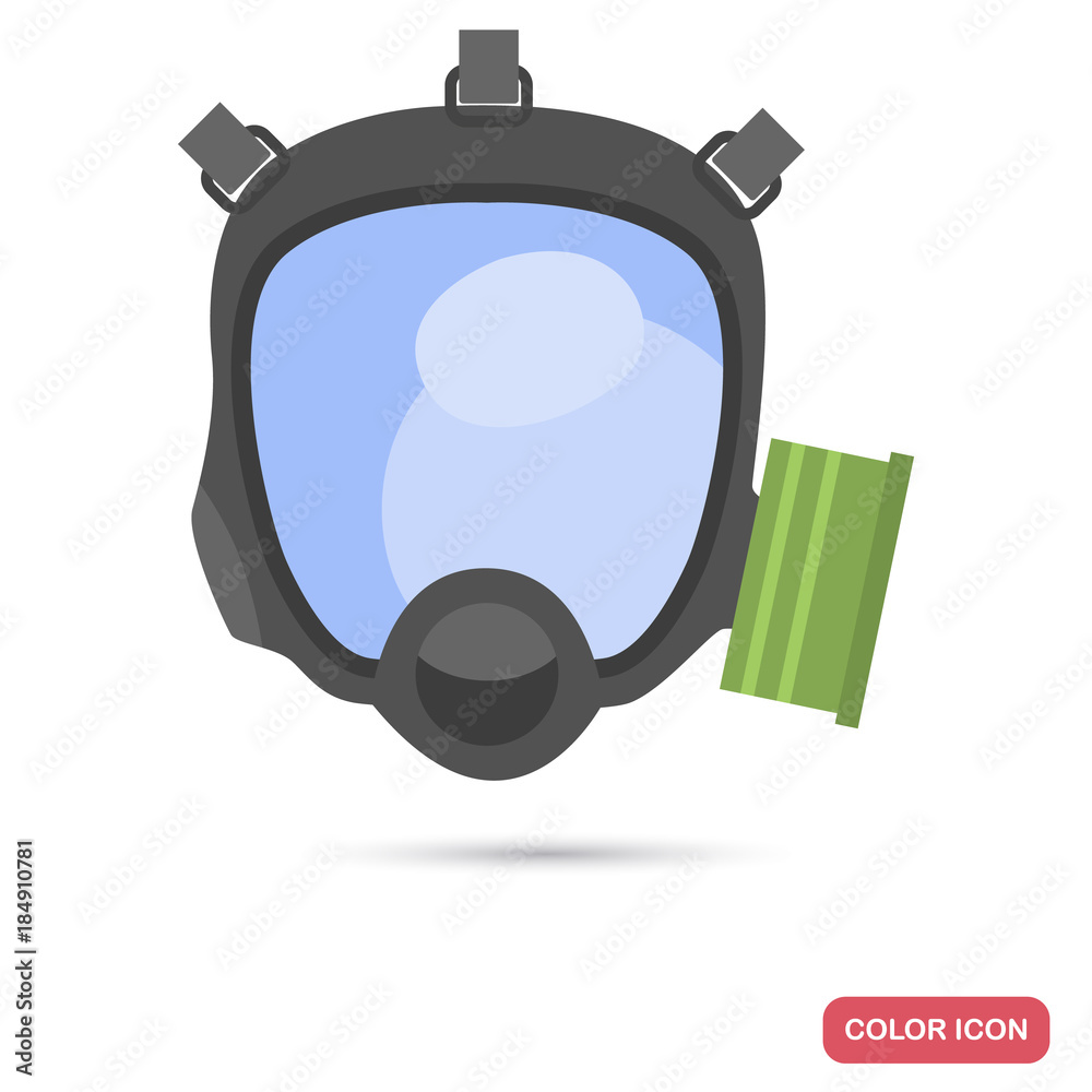 Modern gas mask color flat icon for web and mobile design Stock Vector |  Adobe Stock