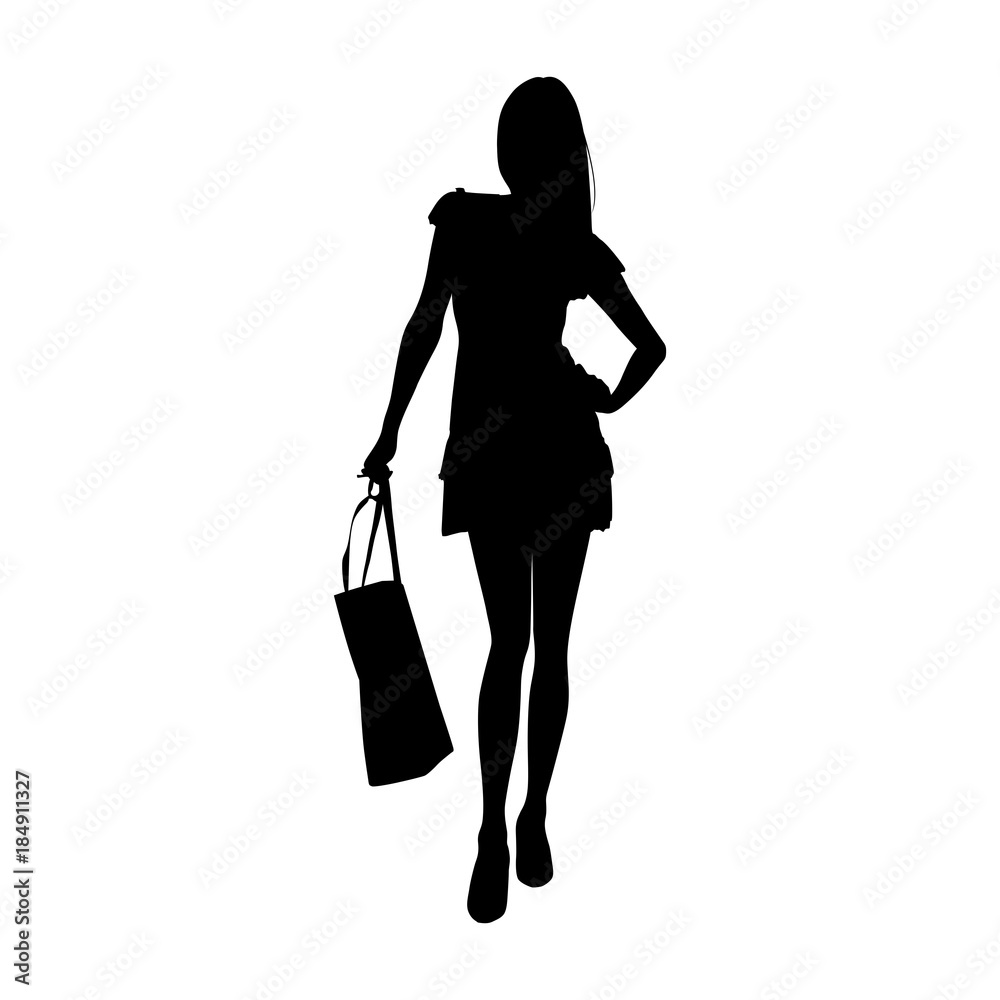 woman silhouette-shopping woman silhouette-shopping