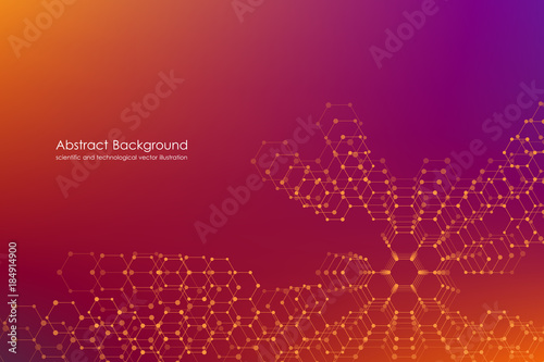 Abstract hexagonal background. Medical, scientific or technological concept. Geometric polygonal graphics. vector illustration.