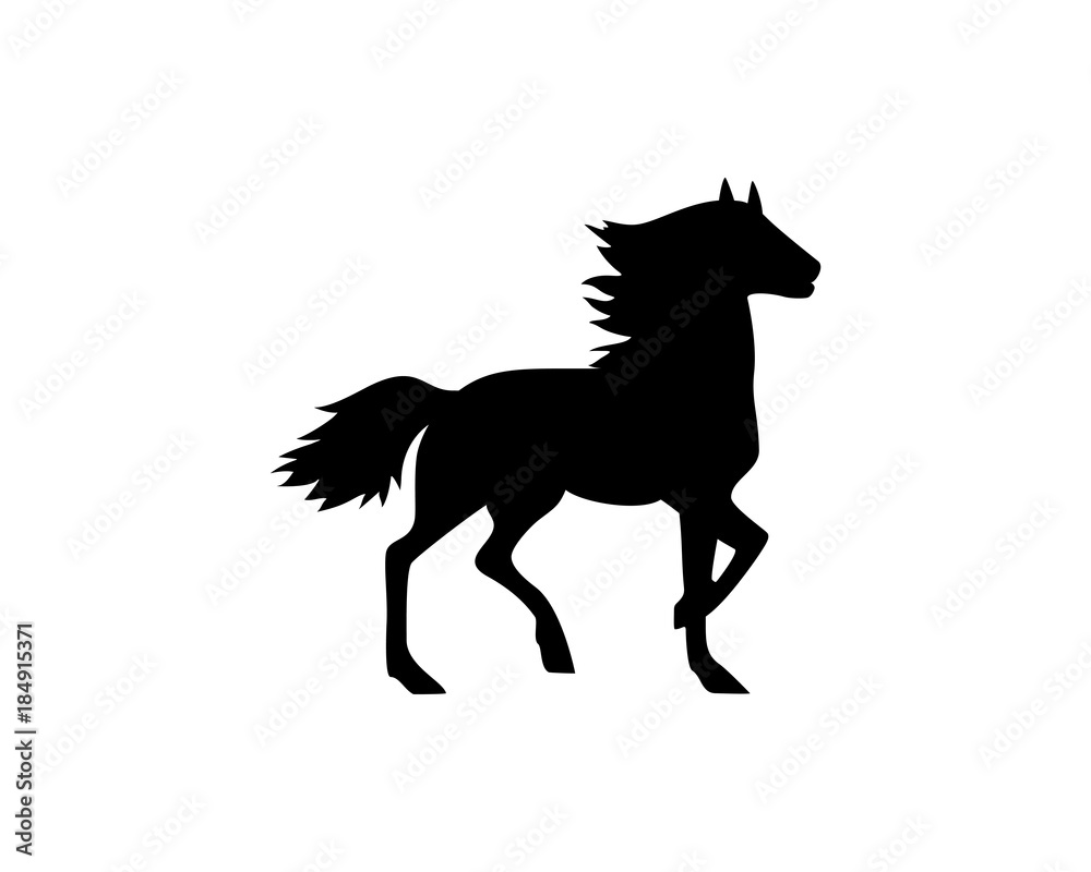 Black Horse Symbol Vector Logo Animal