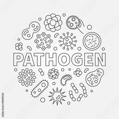 Pathogen round vector concept outline illustration