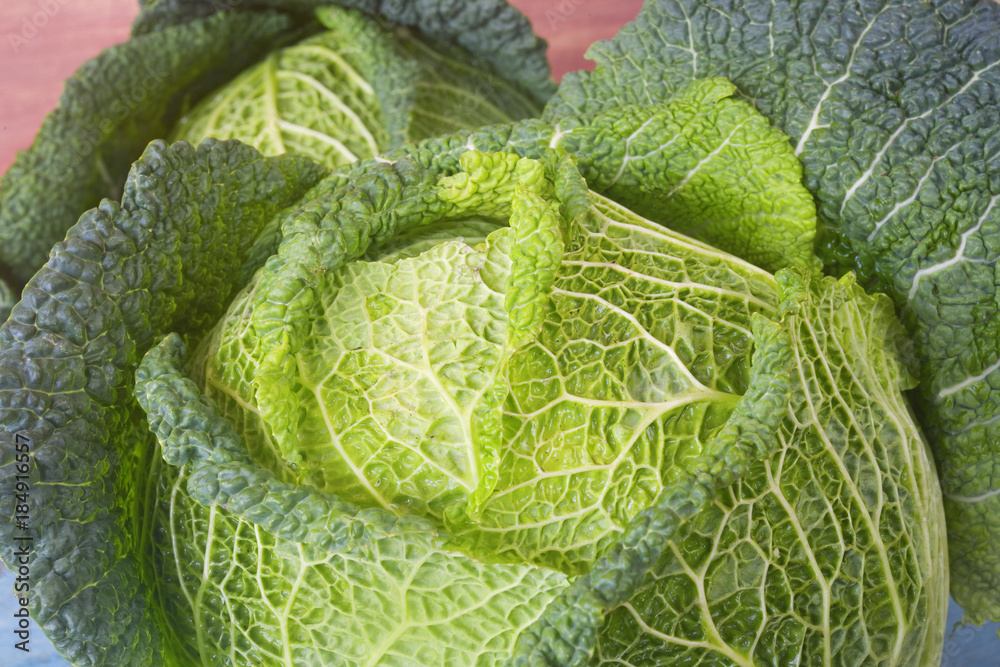 Fototapeta premium Cabbage heads, seasonal vegetables, close up