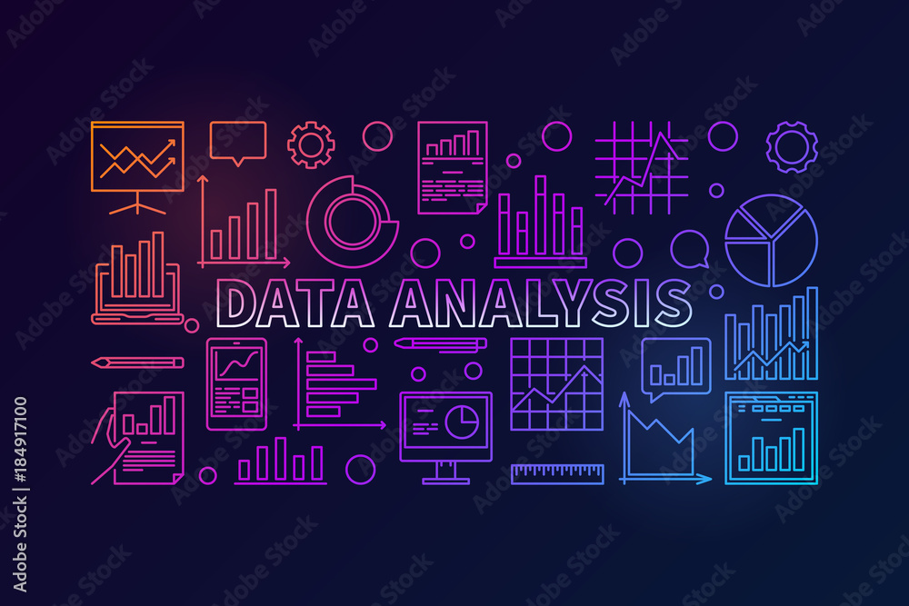 Data Analysis vector colorful modern banner