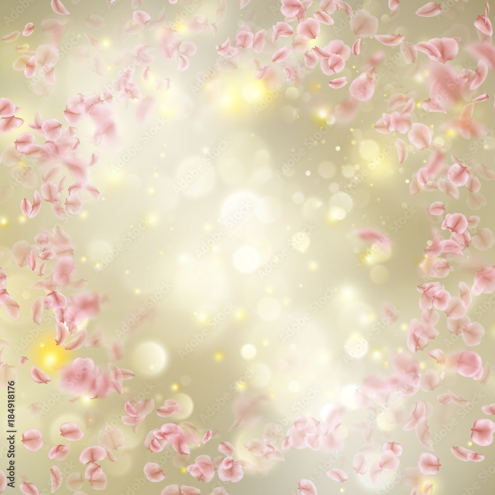 Sakura flying downwind petals on wind. EPS 10 vector Sakura flying downwind petals on wind. EPS 10 vector