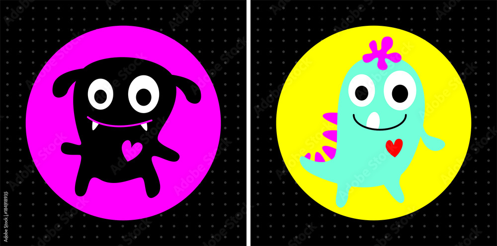 Fototapeta premium cute monster cartoon vector