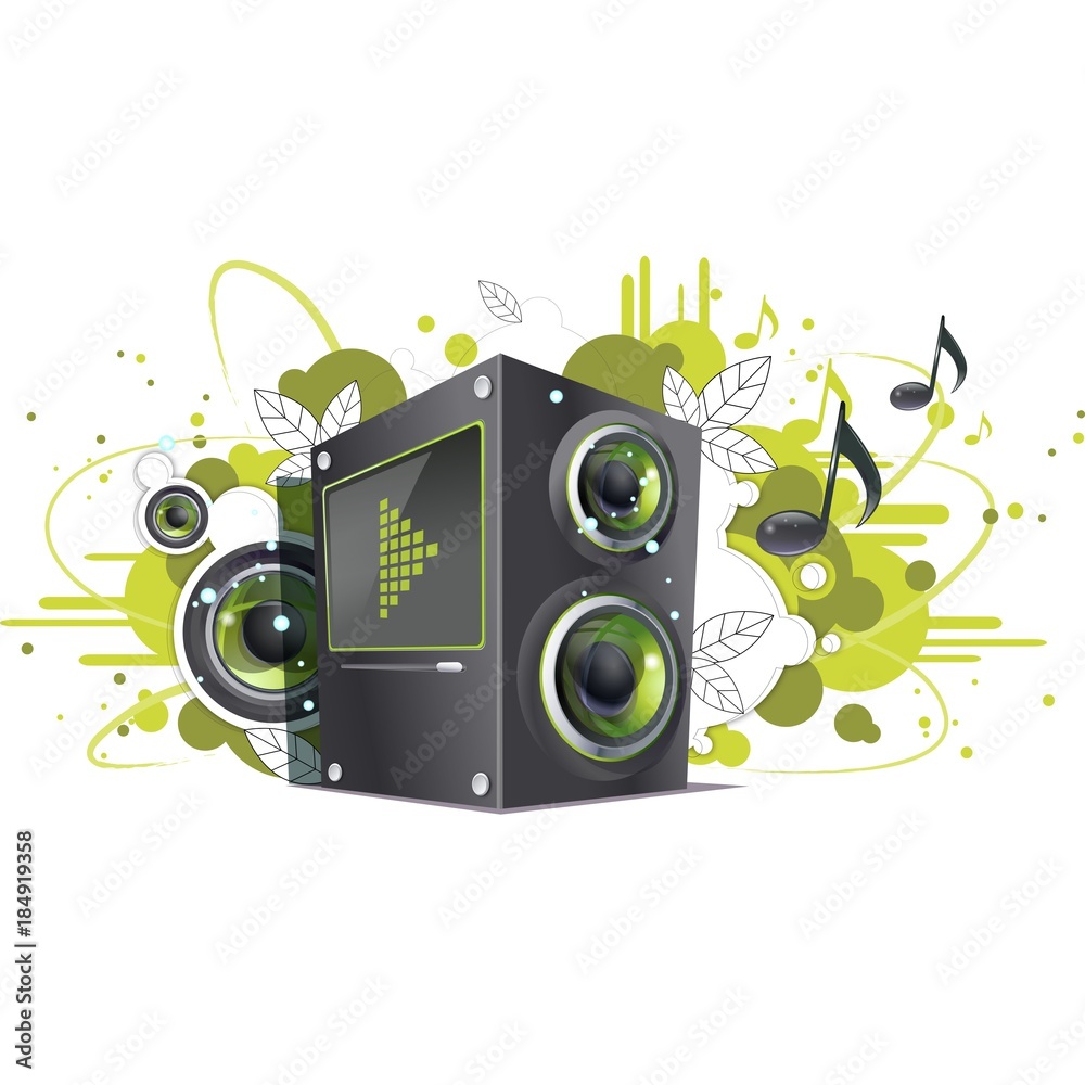 super bombastic speaker illustration with background Stock Vector | Adobe  Stock